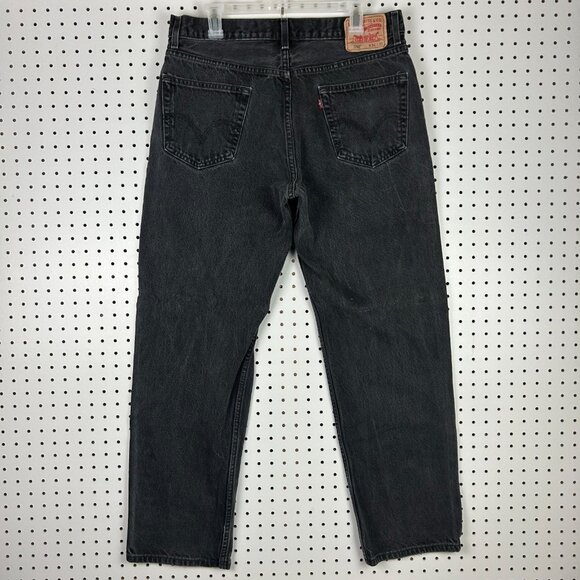 Levi's 550 Relaxed Fit Black Denim Jeans 34x32 Fade Streetwear Classic‎ Y2K - Picture 1 of 7